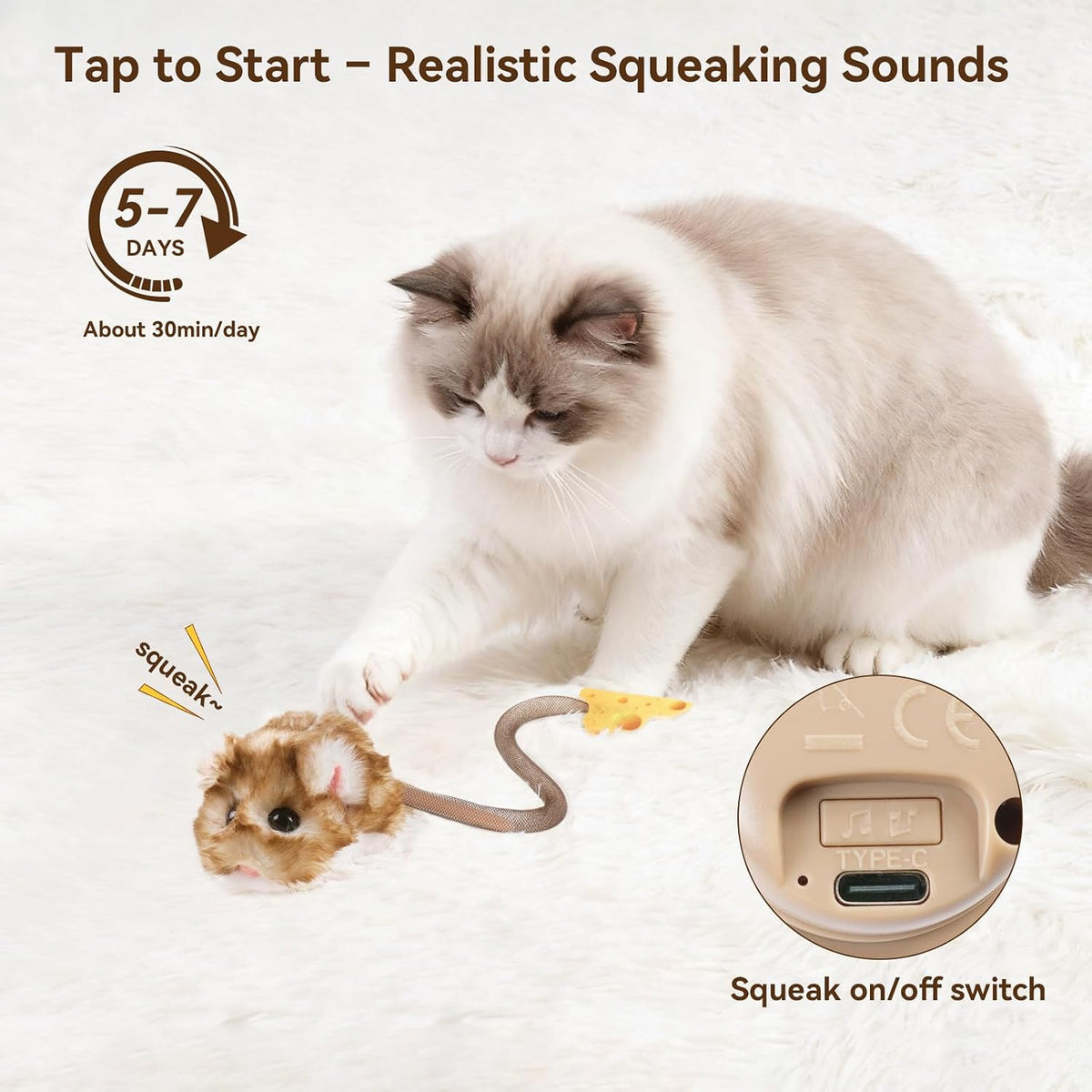 Migipaws MigiMouse Interactive Cat Toy - Case of 12 (Wholesale Pack)