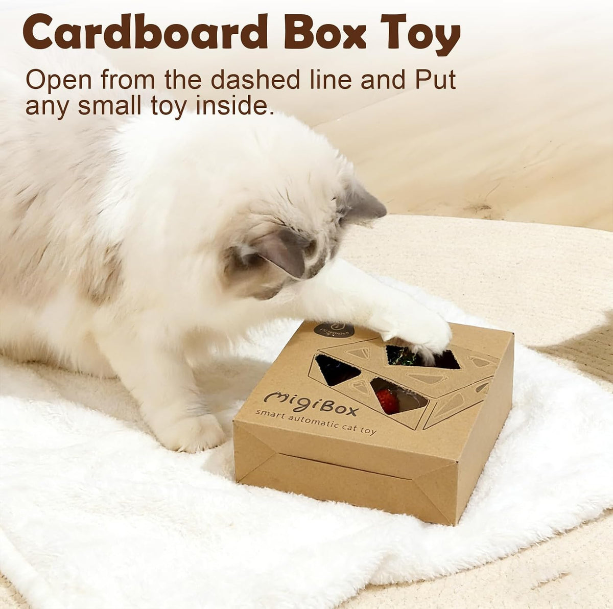 Migipaws Migibox 3-in-1 Auto Interactive Cat Toy - Case of 12 (Wholesale Pack)