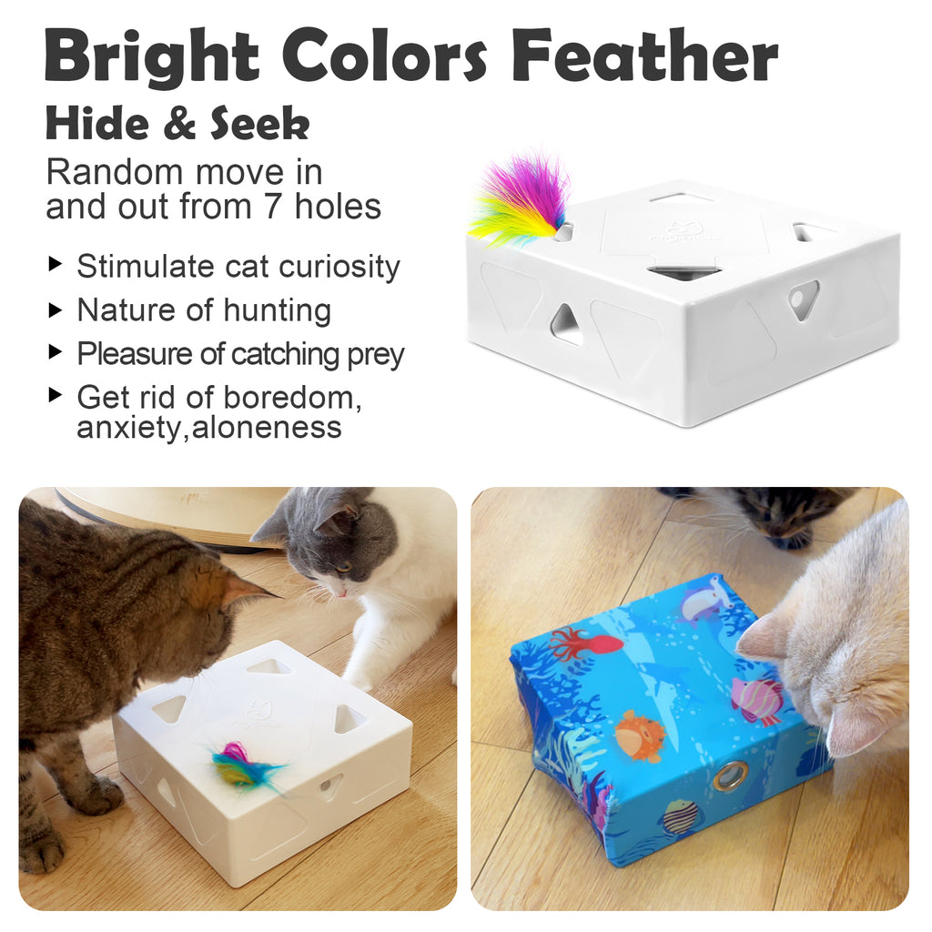 Migipaws Migibox 3-in-1 Auto Interactive Cat Toy - Case of 12 (Wholesale Pack)