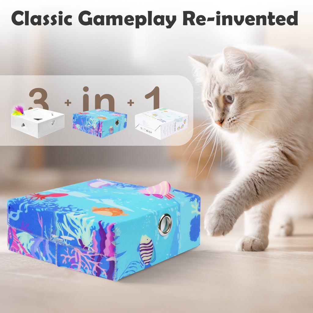 Migipaws Migibox 3-in-1 Auto Interactive Cat Toy - Case of 12 (Wholesale Pack)